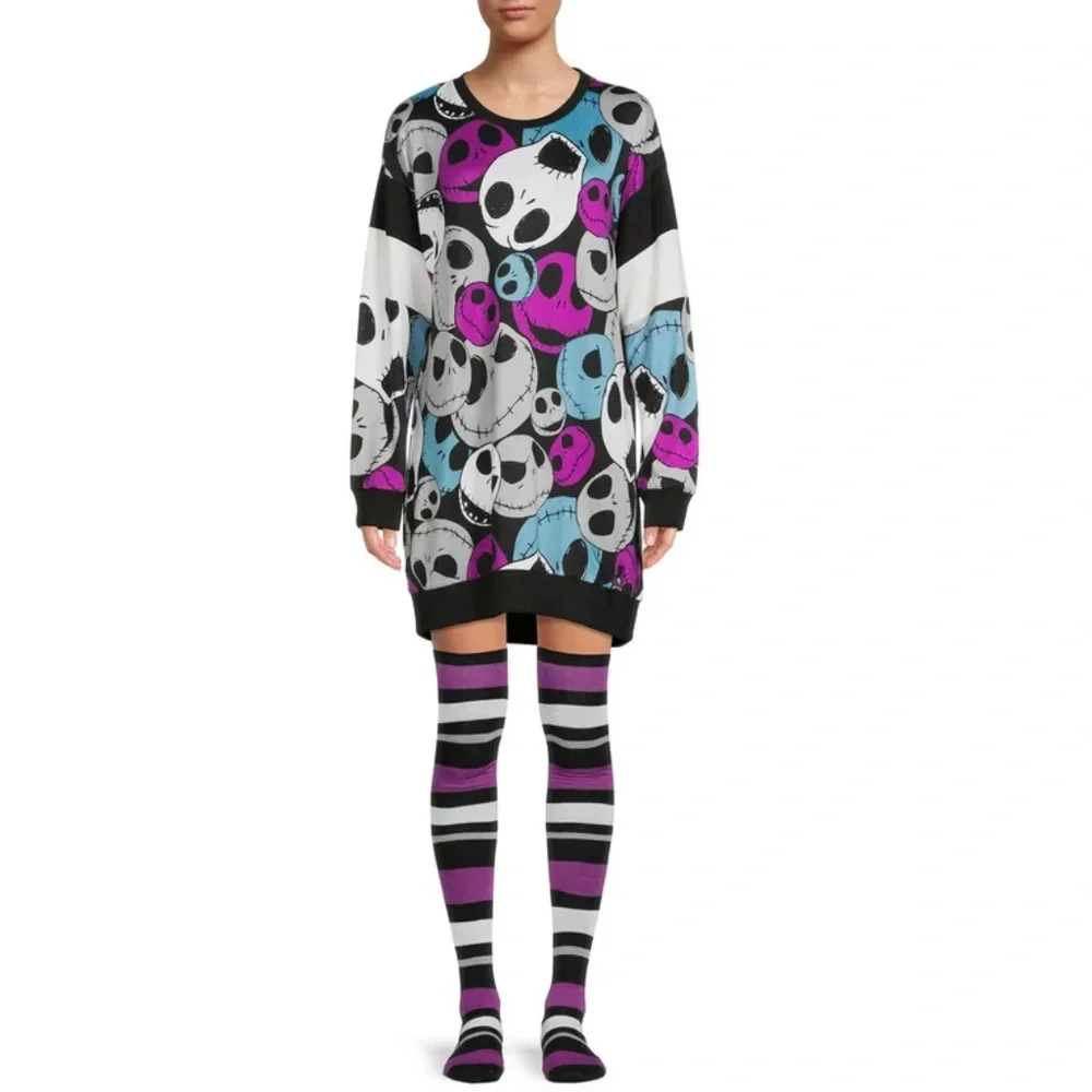 Nightmare Before Christmas Women's Long Crewneck Set - Picture 1 of 3